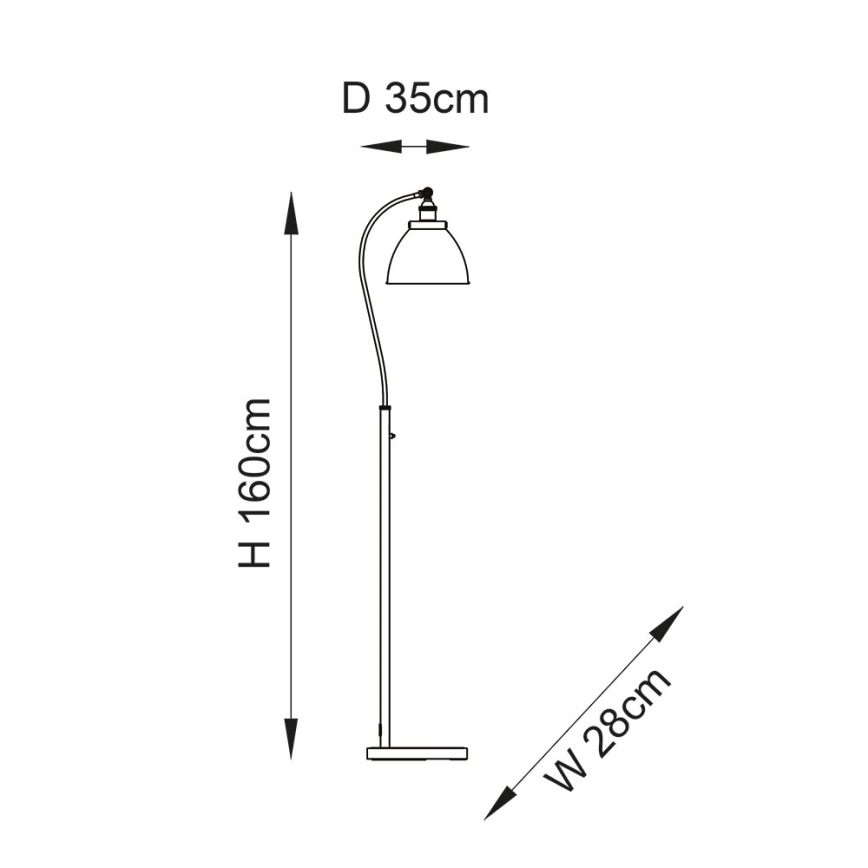 Endon 98748 - Stojacia lampa FRANKLIN 1xE27/10W/230V mosadz/čierna