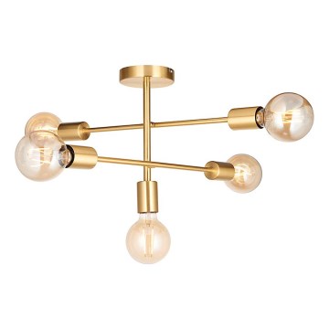 Endon 98786 - Luster na tyči SOHAN 5xE27/10W/230V mosadz