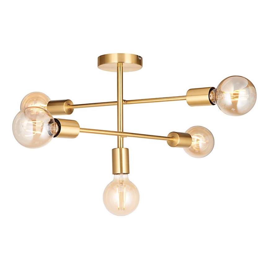 Endon 98786 - Luster na tyči SOHAN 5xE27/10W/230V mosadz