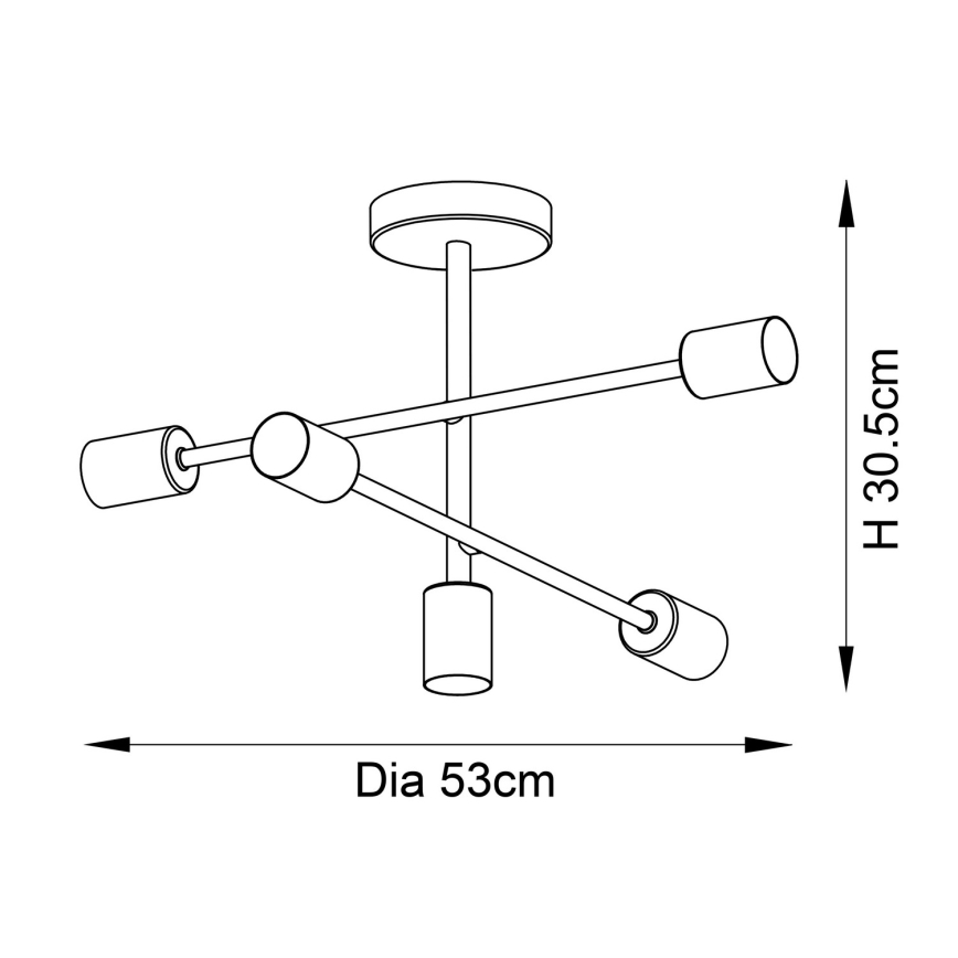 Endon 98786 - Luster na tyči SOHAN 5xE27/10W/230V mosadz