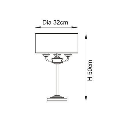 Endon 98932 - Stolná lampa HIGHCLERE 3xE14/18W/230V biela/mosadz pr. 32 cm