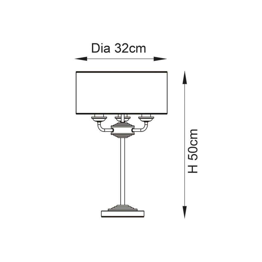 Endon 98932 - Stolná lampa HIGHCLERE 3xE14/18W/230V biela/mosadz pr. 32 cm
