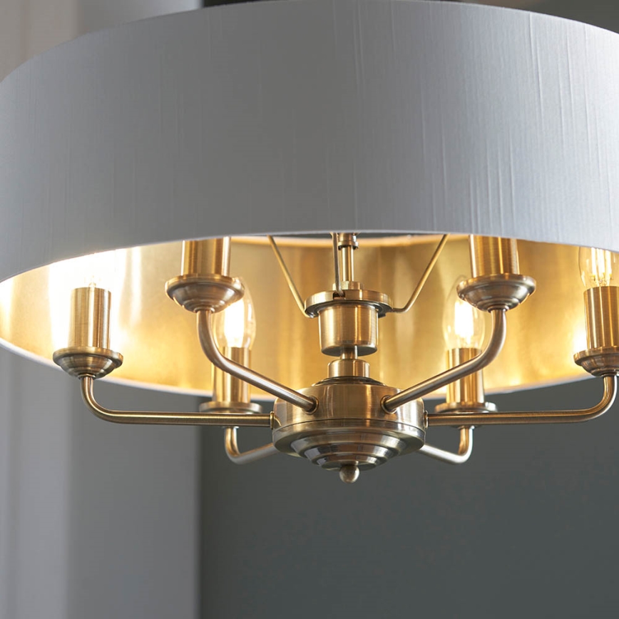 Endon 98933 - Luster na reťazi HIGHCLERE 6xE14/40W/230V biela/mosadz