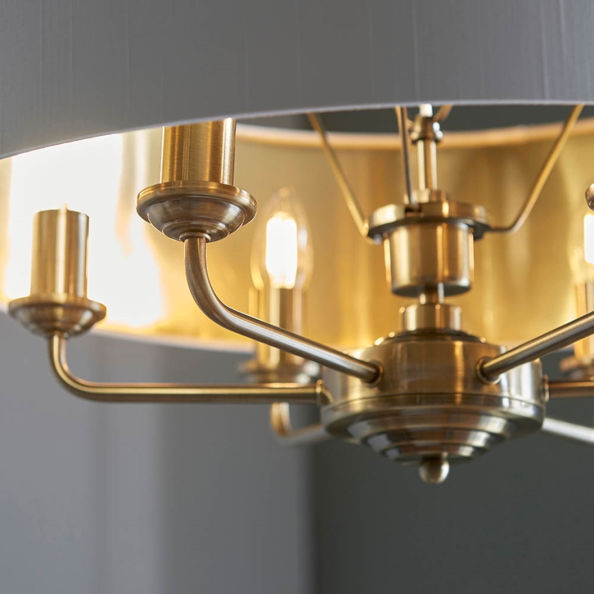 Endon 98933 - Luster na reťazi HIGHCLERE 6xE14/40W/230V biela/mosadz