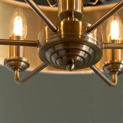Endon 98933 - Luster na reťazi HIGHCLERE 6xE14/40W/230V biela/mosadz