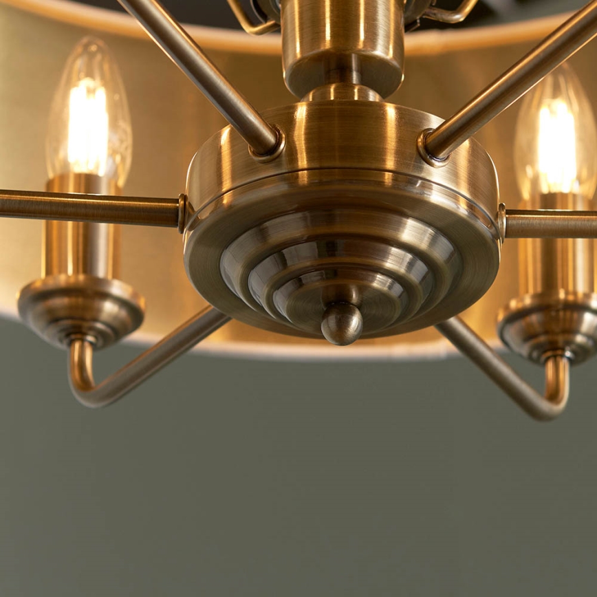 Endon 98933 - Luster na reťazi HIGHCLERE 6xE14/40W/230V biela/mosadz