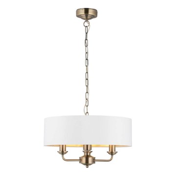 Endon 98934 - Luster na reťazi HIGHCLERE 3xE14/40W/230V biela/mosadz