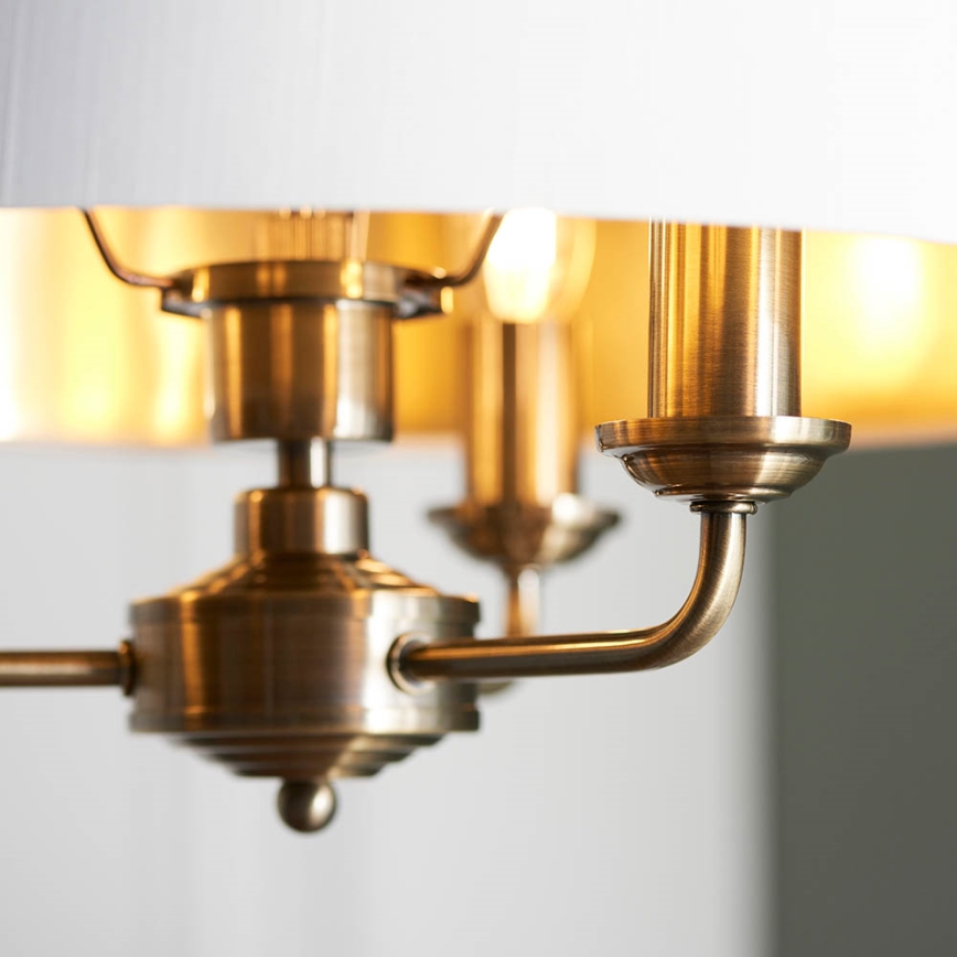 Endon 98934 - Luster na reťazi HIGHCLERE 3xE14/40W/230V biela/mosadz