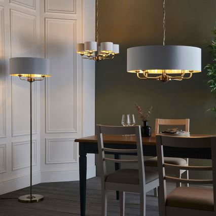 Endon 98936 - Luster na reťazi HIGHCLERE 6xE14/28W/230V biela/mosadz