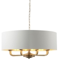 Endon 98938 - Luster na reťazi HIGHCLERE 8xE14/40W/230V Ø 70 cm biela/mosadz