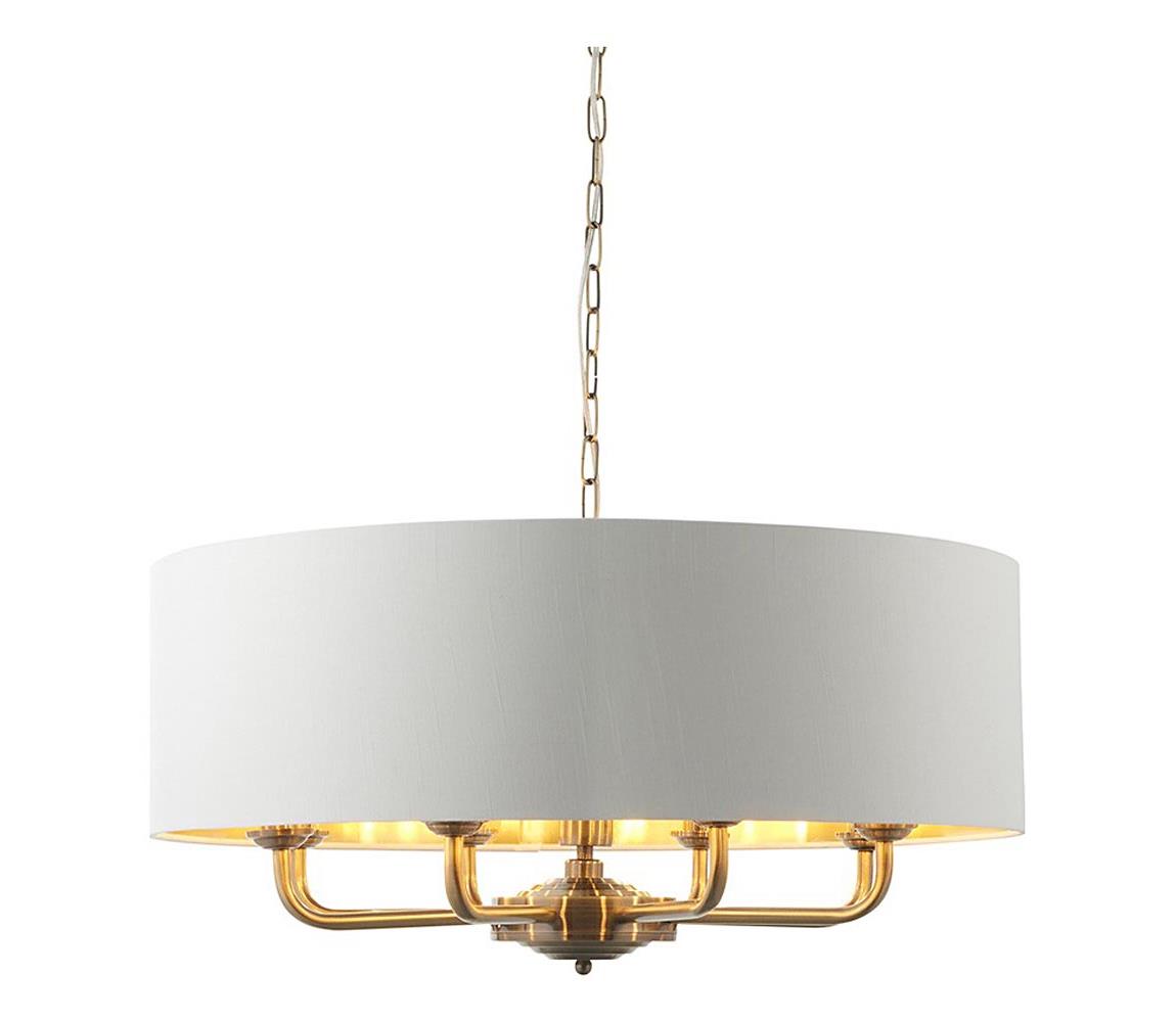 Endon 98938 - Luster na reťazi HIGHCLERE 8xE14/40W/230V Ø 70 cm biela/mosadz 98938