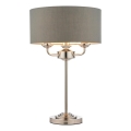 Endon 99149 - Stolná lampa HIGHCLERE 3xE14/18W/230V šedá/lesklý chróm pr. 32 cm
