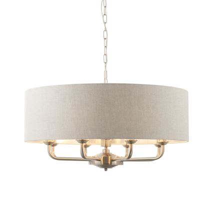 Endon 99152 - Luster na reťazi HIGHCLERE 8xE14/40W/230V šedá/matný chróm pr. 70 cm