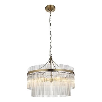 Endon 99166 - Luster na reťazi MARIETTA 5xE14/7W/230V mosadz/číre