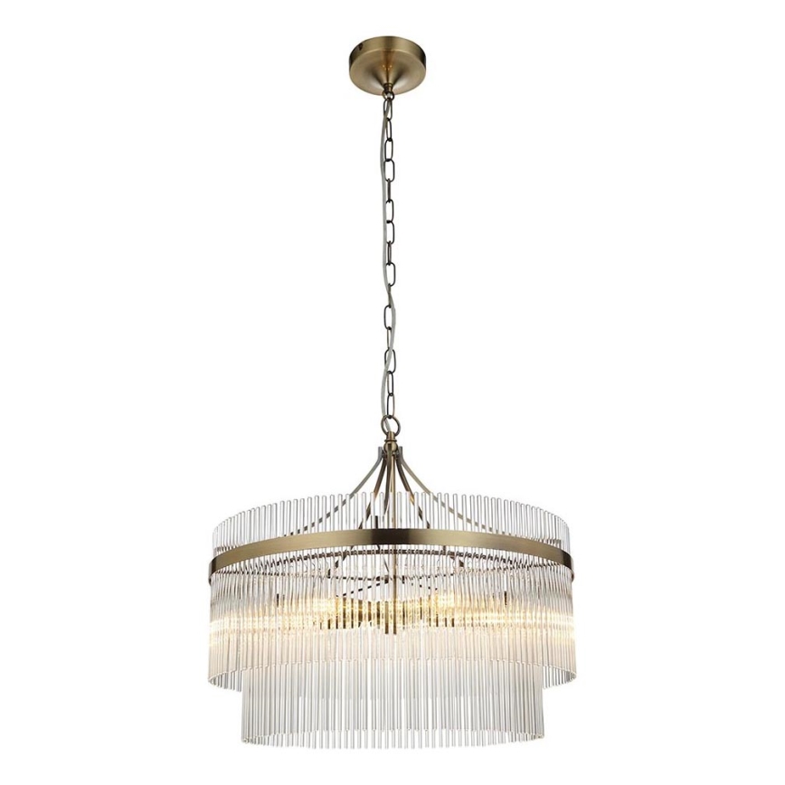 Endon 99166 - Luster na reťazi MARIETTA 5xE14/7W/230V mosadz/číre