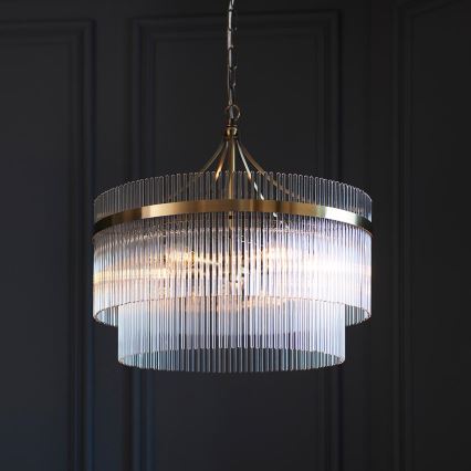 Endon 99166 - Luster na reťazi MARIETTA 5xE14/7W/230V mosadz/číre