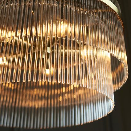 Endon 99166 - Luster na reťazi MARIETTA 5xE14/7W/230V mosadz/číre