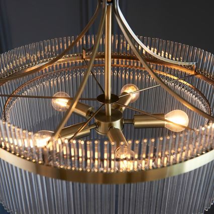 Endon 99166 - Luster na reťazi MARIETTA 5xE14/7W/230V mosadz/číre