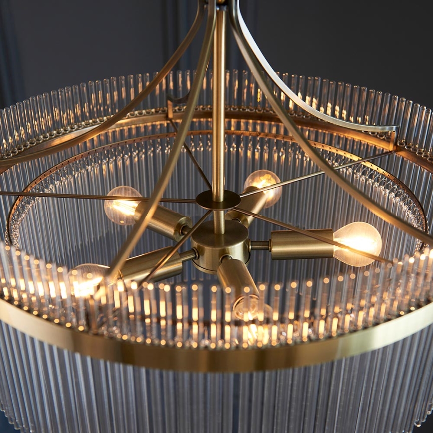 Endon 99166 - Luster na reťazi MARIETTA 5xE14/7W/230V mosadz/číre