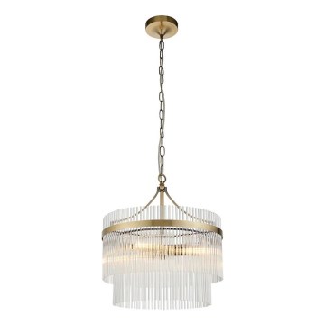 Endon 99167 - Luster na reťazi MARIETTA 3xE14/7W/230V mosadz/číra