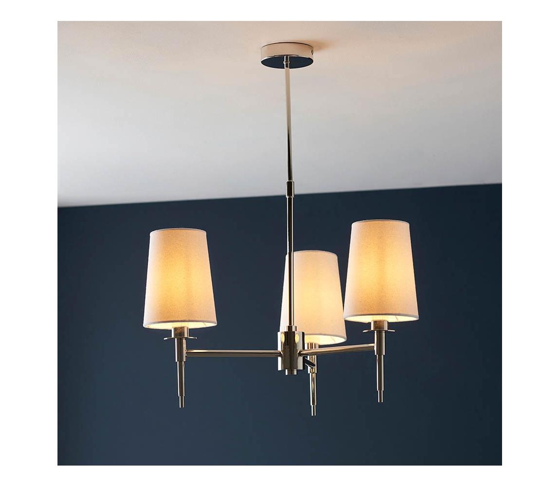 Endon 99455 - Luster na tyči 3xE14/6W/230V lesklý chróm/biela 99455