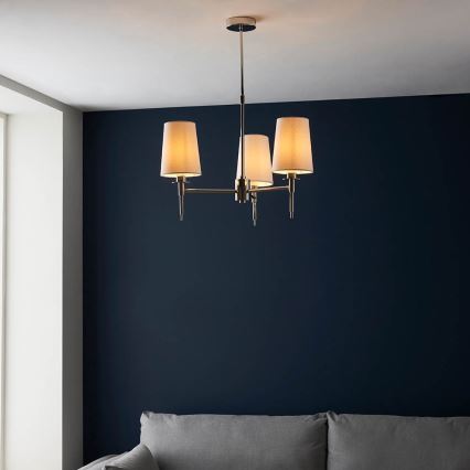 Endon 99455 - Luster na tyči 3xE14/6W/230V lesklý chróm/biela