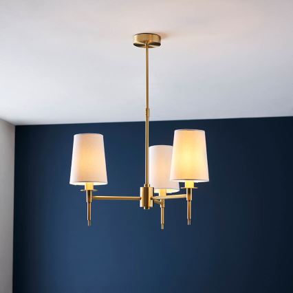 Endon 99456 - Luster na tyči 3xE14/6W/230V zlatý/biely