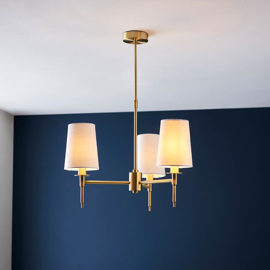 Endon 99456 - Luster na tyči 3xE14/6W/230V zlatý/biely