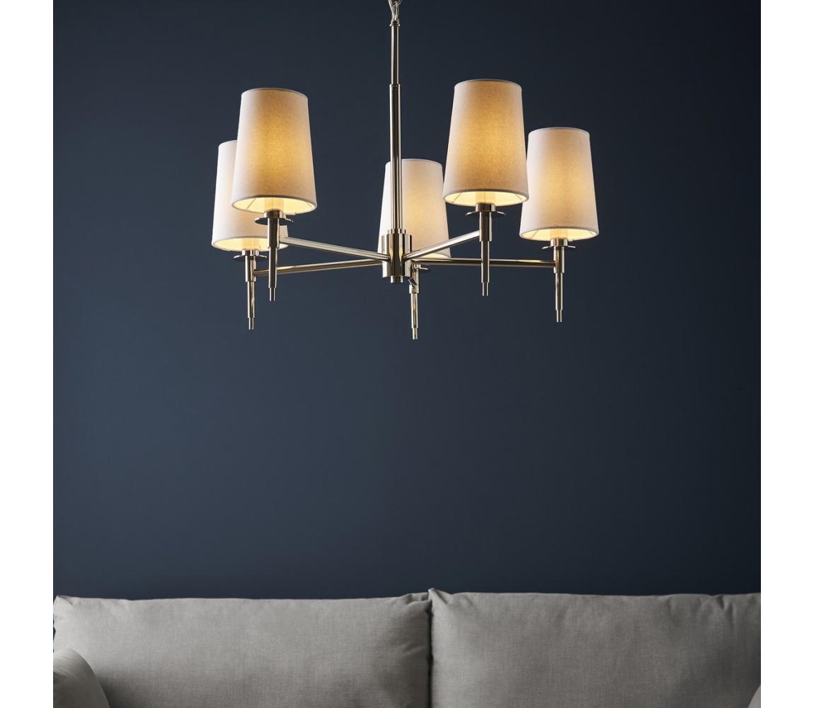 Endon 99457 - Luster na reťazi 5xE14/6W/230V lesklý chróm/biela 99457