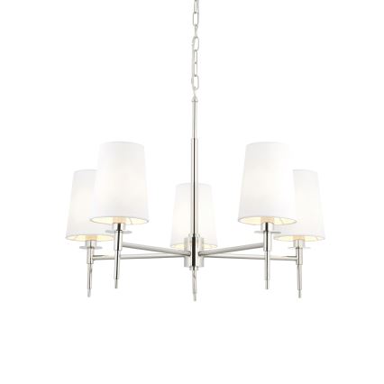 Endon 99457 - Luster na reťazi 5xE14/6W/230V lesklý chróm/biela
