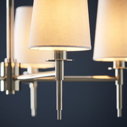 Endon 99457 - Luster na reťazi 5xE14/6W/230V lesklý chróm/biela