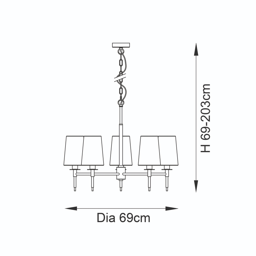 Endon 99458 - Závesný luster na reťazi 5xE14/6W/230V zlatá/biela