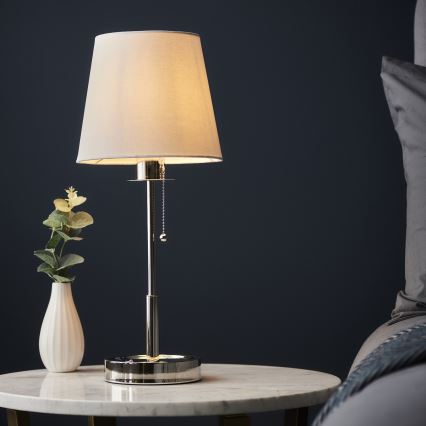 Endon 99596 - Stolná lampa 1xE27/10W/230V biela/lesklý chróm