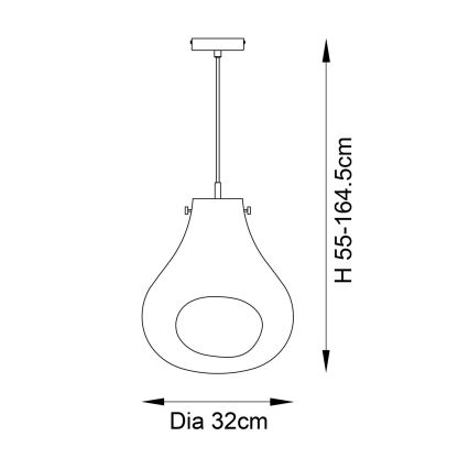 Endon 99790 - Luster na lanku EUROPA 1xE27/10W/230V dýmovo-hnedá