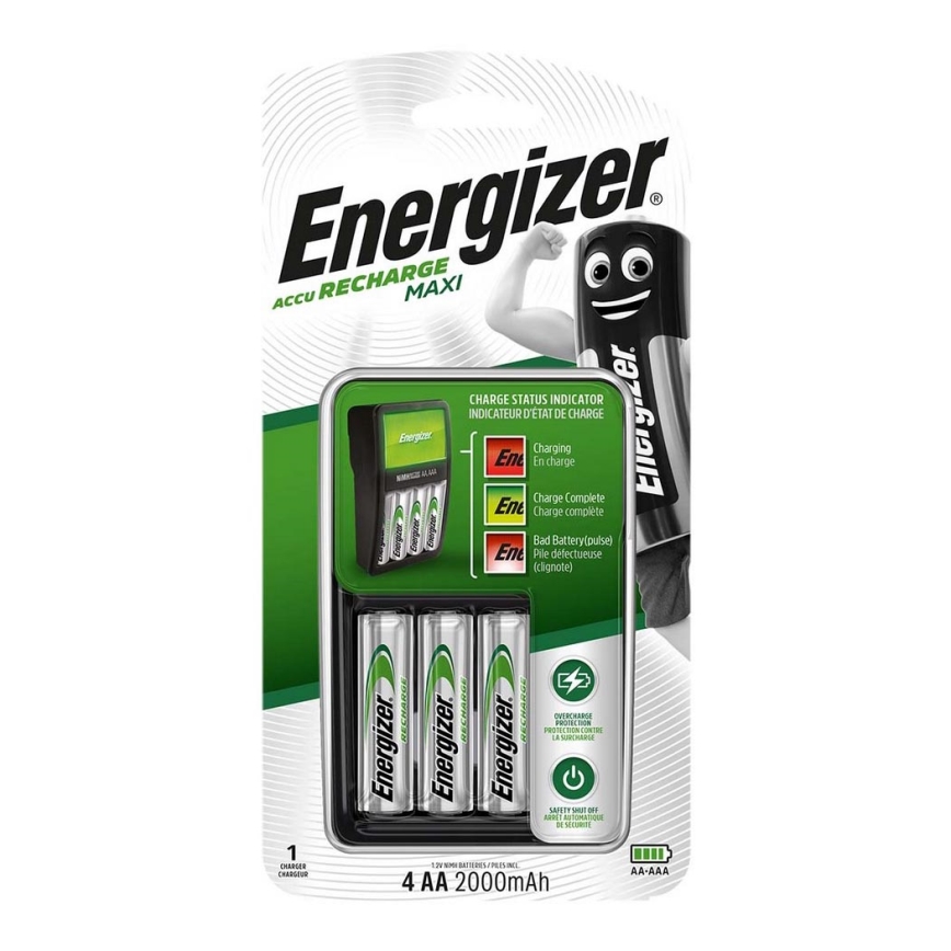 Energizer - Nabíjačka batérií NiMH 6W/4xAA/AAA 2000mAh 230V