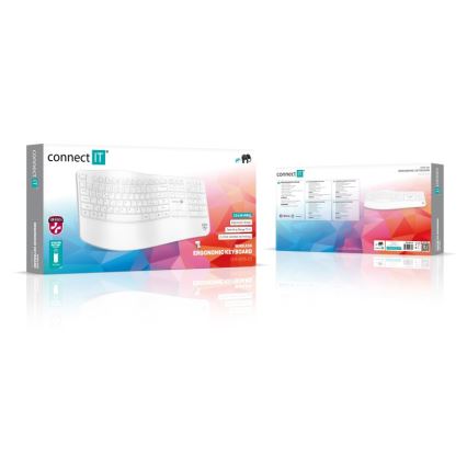 Ergonomická bezdrôtová klávesnica s CZ/SK lokalizáciou 1xAA biela