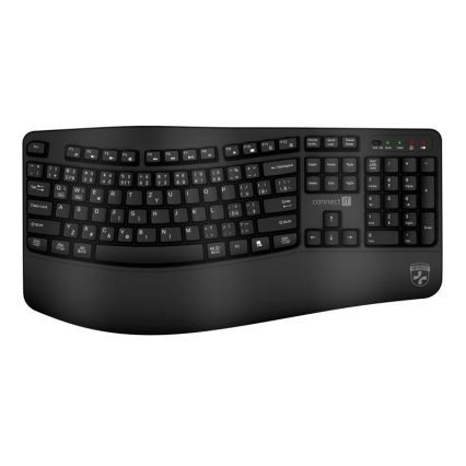 Ergonomická bezdrôtová klávesnica s CZ/SK lokalizáciou 1xAA čierna