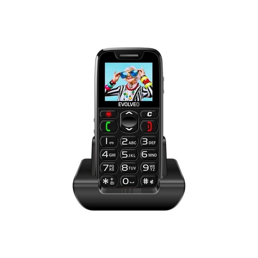 Evolveo - EasyPhone, čierny mobilný telefón pre seniorov