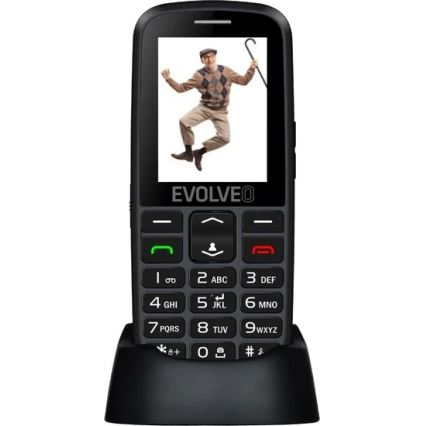 Evolveo - EasyPhone EG 2G mobilný telefón pre seniorov čierny