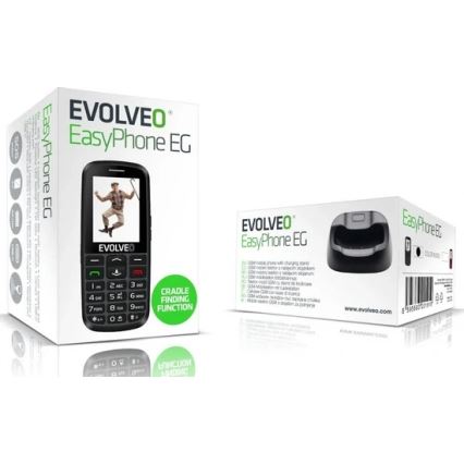 Evolveo - EasyPhone EG 2G mobilný telefón pre seniorov čierny