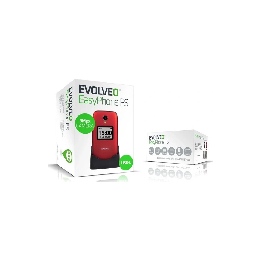 Evolveo - EasyPhone FS, klapkový mobil 2.8, červený
