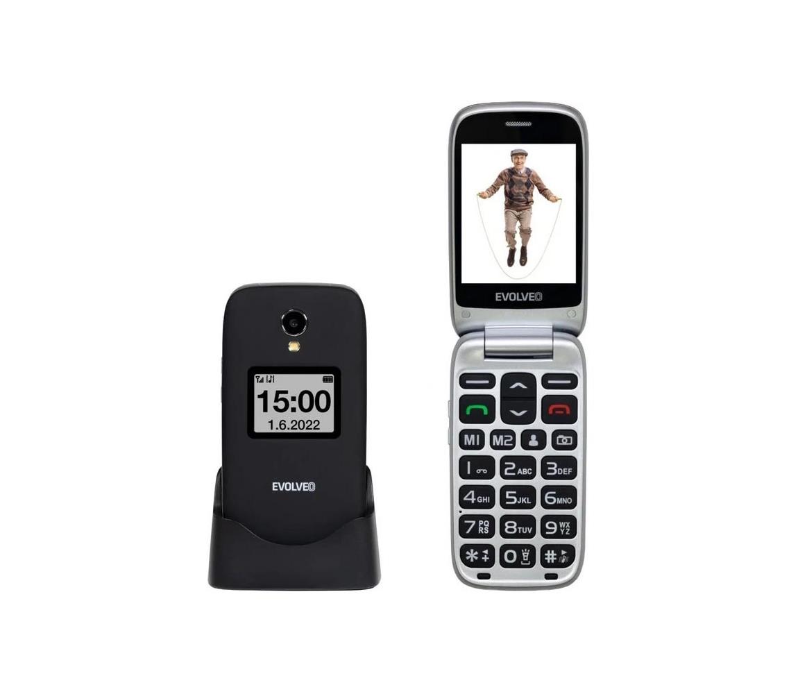 Evolveo - EasyPhone FS klopný mobilný telefón pre seniorov 2.8" čierna EP-771-FSB