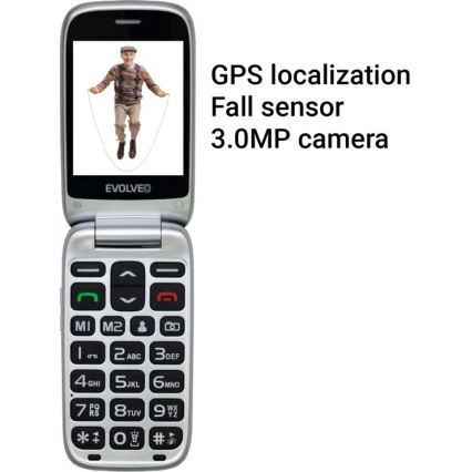 Evolveo - EasyPhone FS klopný mobilný telefón pre seniorov 2.8 čierna