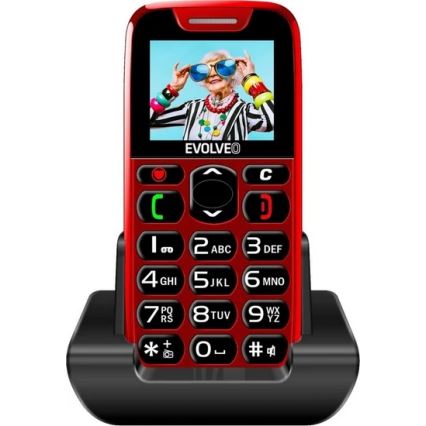 Evolveo - EasyPhone, mobilný telefón pre seniorov, červený