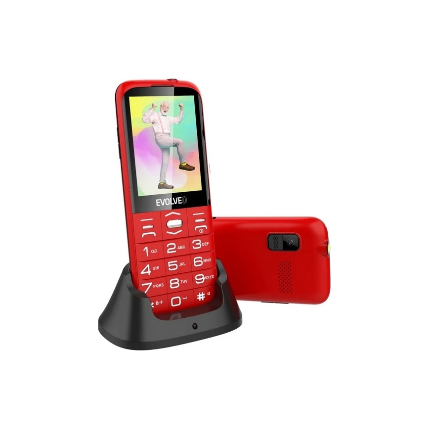 Evolveo - EasyPhone XO, mobilný telefón pre seniorov, červený