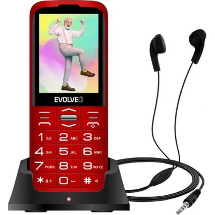 Evolveo - EasyPhone XO, mobilný telefón pre seniorov, červený