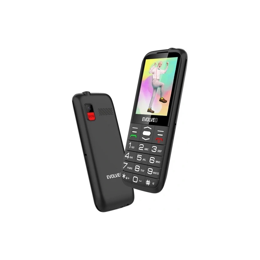 Evolveo - EasyPhone XO, mobilný telefón pre seniorov, čierny