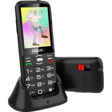 Evolveo - EasyPhone XO, mobilný telefón pre seniorov, čierny