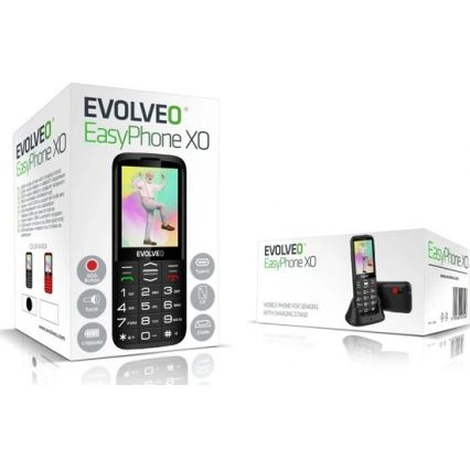 Evolveo - EasyPhone XO, mobilný telefón pre seniorov, čierny