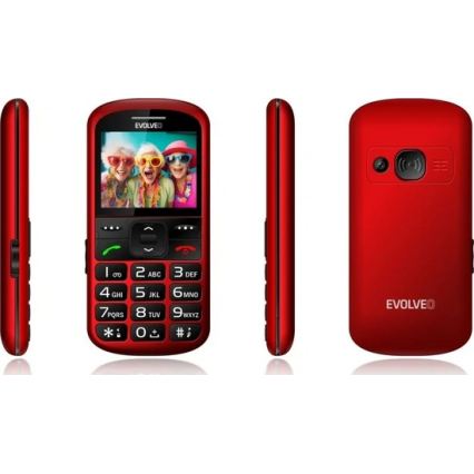 Evolveo - EasyPhone XS, mobilný telefón pre seniorov červená